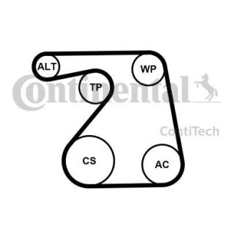 Комплект ременя CONTI-V MULTIRIB BELT KIT Contitech 6PK1360K1
