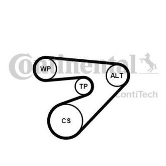 Комплект (ремінь+ролики) Contitech 6PK1453 K2