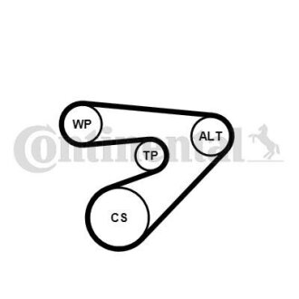 Комплект ременя CONTI Multi V-Belt Kit + Water Pump Contitech 6PK1453WP1