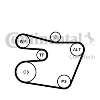Комплект ременя CONTI-V MULTIRIB BELT KIT Contitech 6PK1538K1