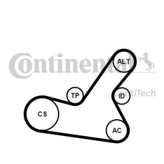 Комплект ременя CONTI-V MULTIRIB BELT KIT Contitech 6PK1564K2