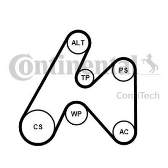 Комплект ременя CONTI-V MULTIRIB BELT KIT Contitech 6PK1660K3