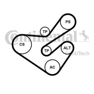 Комплект ременя CONTI-V MULTIRIB BELT KIT Contitech 6PK1733K5
