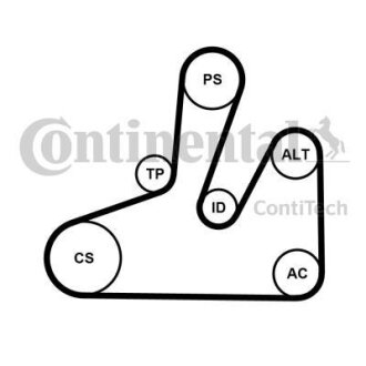 Комплект ременя CONTI-V MULTIRIB BELT KIT Contitech 6PK1740K4
