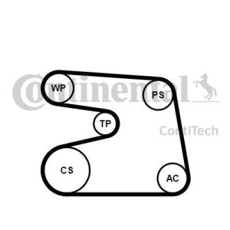 Комплект ременя CONTI-V MULTIRIB BELT KIT Contitech 6PK1873K4