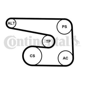 Комплект (ремінь+ролики) Contitech 6 PK 1873 K5