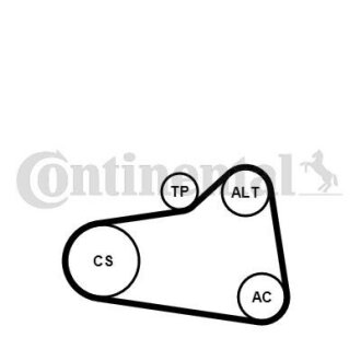 Комплект ременя CONTI Multi V-Belt Kit + Water Pump Contitech 6PK905 EXTRA WP1