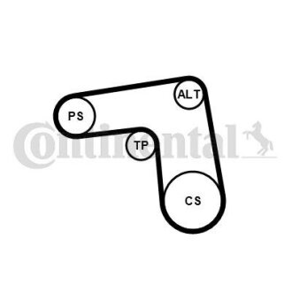 Комплект ременя CONTI Multi V-Belt Kit Contitech 7 PK 1076 K1