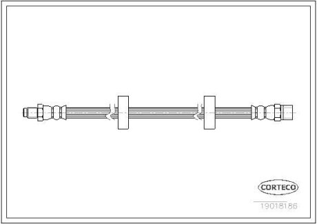 Шланг тормозной VAG 80/100/A6/GOLF 2/JETTA 2/PASSAT -99 перед. лев/прав. (312мм) CORTECO 19018186