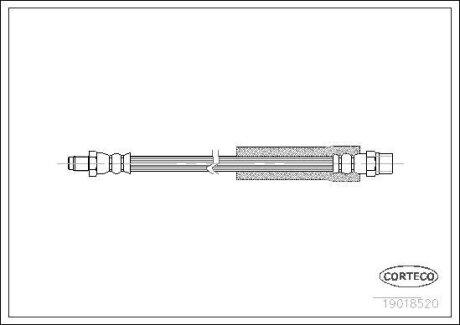 Шланг тормозной AUDI 80/100/200/A4/V8 82-01 CORTECO 19018520