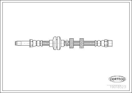 Шланг тормозной VW GOLF 3/POLO/CADDY -09 перед. лев/прав. (484мм) CORTECO 19018523