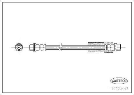 Шланг тормозной AUDI 100/A6 90-97 передн.(270мм) CORTECO 19020443