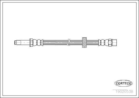 Шланг тормозной SEAT TOLEDO 93-99 перед. лев/прав. (310мм) CORTECO 19020538