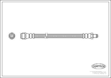 Шланг тормозной MB W203/W124/W210/W220 -07 задн. лев/прав. (280мм) CORTECO 19025825