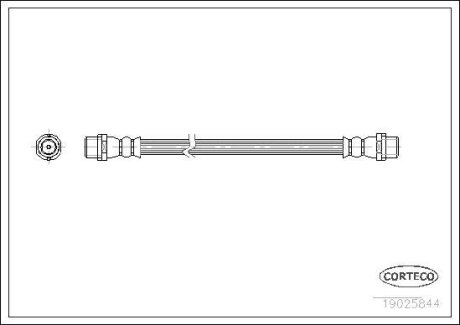 Шланг тормозной AUDI A4 95-04 задний [160mm] CORTECO 19025844