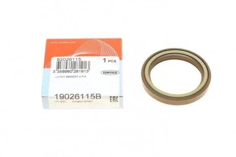 Сальник 38x50x7.4 колінвалу передній Honda Civic -05 CORTECO 19026115B