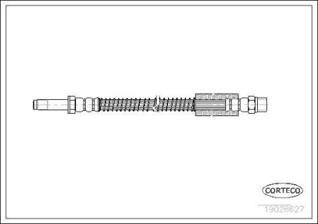 Шланг тормозной VOLVO C70/S70/V70 97-02 перед. лев/прав. (330мм) CORTECO 19026627