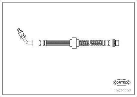 Тормозной шланг перед., Renault Master - Opel Movano, 2001> CORTECO 19030292