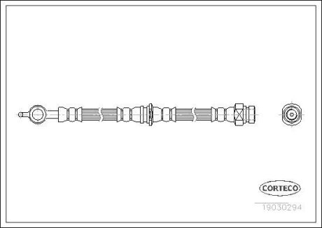 Шланг тормозной VOLVO S40/V40 95-04 задн. CORTECO 19030294