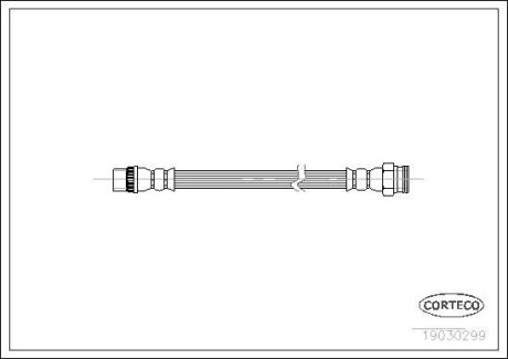 Шланг тормозной PSA C2/C3/C4/307/308 00- задн. лев/прав. (190мм) CORTECO 19030299