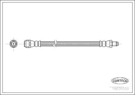 Шланг тормозной MB W163 98-05 задн.(300мм) CORTECO 19031050