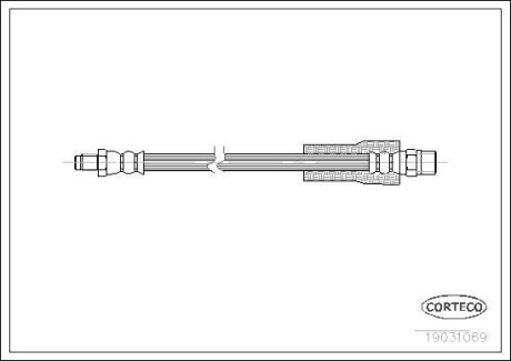Шланг тормозной AUDI A8 94-02 задний [250mm] CORTECO 19031069