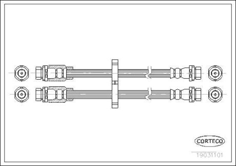 Тормозной шланг зад., Fiat Doblo, 2001> CORTECO 19031101