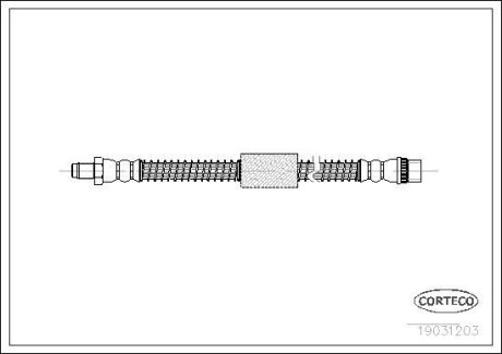 Тормозной шланг зад., Renault Master - Opel Movano, 1998-2003 CORTECO 19031203