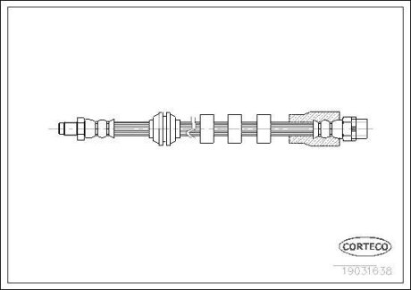 Шланг тормозной BMW 5(E60)/6(E63/64) 03- CORTECO 19031638