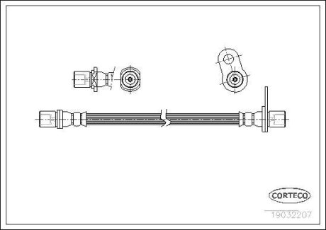 Шланг тормозной TOYOTA CARINA E 92-97 задн. прав. (356мм) CORTECO 19032207