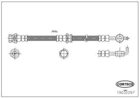 Шланг тормозной MAZDA 323/626/MX-3/MX-6 89-98 передний [418mm] CORTECO 19032297