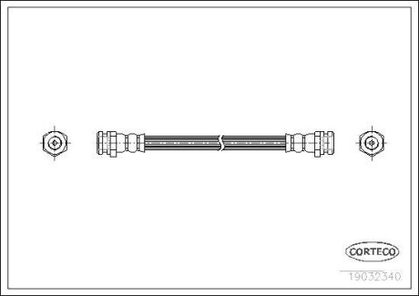 Шланг тормозной MAZDA 323/626 -04 задн. лев/прав. (281мм) CORTECO 19032340