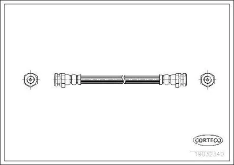 Шланг тормозной MAZDA 323/626 -04 задн. лев/прав. (281мм) CORTECO 19032340