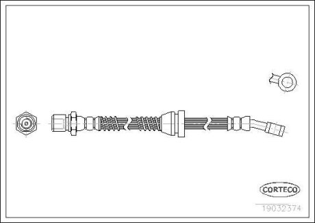 Шланг тормозной DAEWOO LEGANZA 97-04 перед. лев/прав. (556мм) CORTECO 19032374