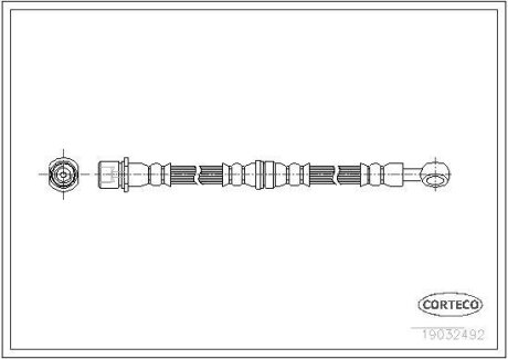 Шланг тормозной SUBARU FORESTER 98-02 перед. прав. (565мм) CORTECO 19032492