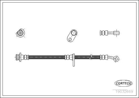 Шланг тормозной HONDA CR-V 95-02 перед. CORTECO 19032669