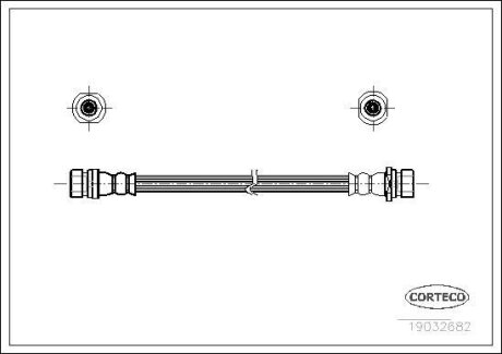 Шланг тормозной HYUNDAI ACCENT/LANTRA 94-00 задний [267mm] CORTECO 19032682