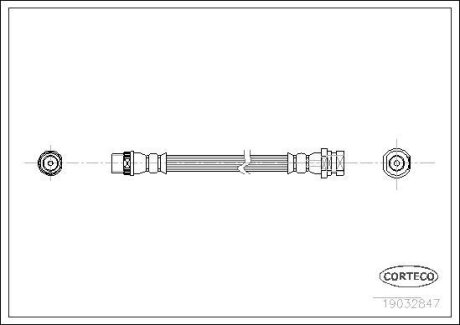 Тормозной шланг зад., Renault Master - Opel Movano, 2003>, L CORTECO 19032847