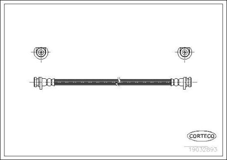 Шланг тормозной HONDA CIVIC VI/CRX III 92-01 задний [276mm] CORTECO 19032893
