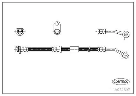 Шланг гальмівний HONDA Civic "1,4-1,6 "95-01 "FR CORTECO 19032897