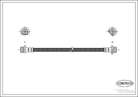 Шланг тормозной HONDA JAZZ 02- задн. лев. (300мм) CORTECO 19032986