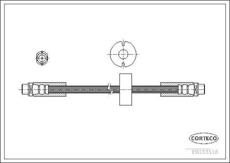 Шланг тормозной AUDI ALLROAD 00-05 передн.(359мм) CORTECO 19033516