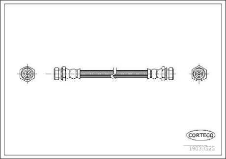 Шланг тормозной KIA RIO 00-05 задн. лев/прав. (450мм) CORTECO 19033525