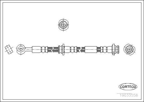 Шланг тормозной NISSAN PRIMERA 02- задн. прав. (650мм) CORTECO 19033558