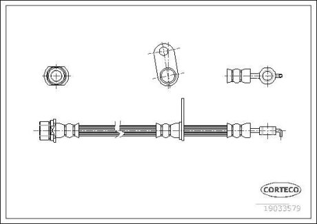 Шланг тормозной TOYOTA AVENSIS/COROLLA -08 перед. лев. (610мм) CORTECO 19033579