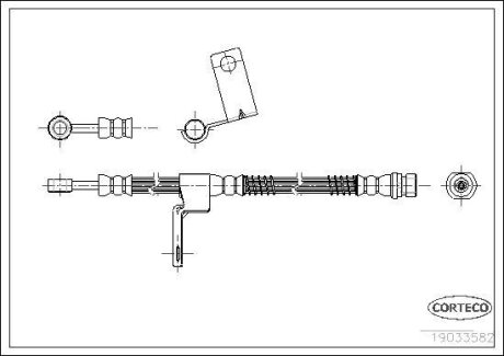 Шланг тормозной HYUNDAI GETZ 02-09 перед. лев. (470мм) CORTECO 19033582