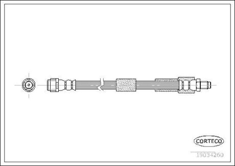 Шланг тормозной MB W211/W220 98-11 перед. лев/прав. (405мм) CORTECO 19034260