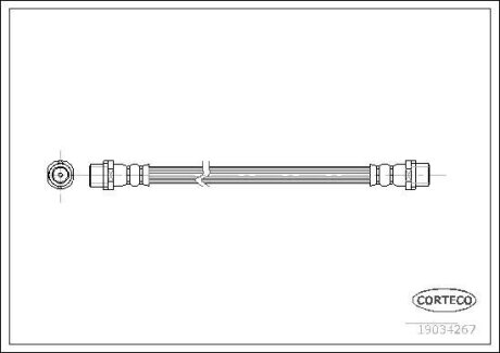 Шланг тормозной VW TRANSPORTER 03- задн. лев/прав. (272мм) CORTECO 19034267