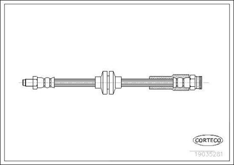 Тормозной шланг зад., Fiat Ducato - Peugeot Boxer - Citroen Jumper, 2006> CORTECO 19035281