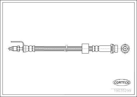 Тормозной шланг перед., F.-Tr. V-347 - V-362 - V-363, 2006> CORTECO 19035299